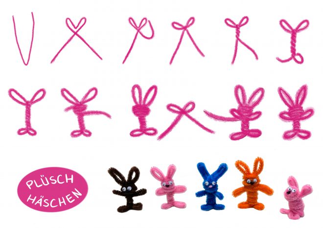 Häschen aus Pfeifenputzern