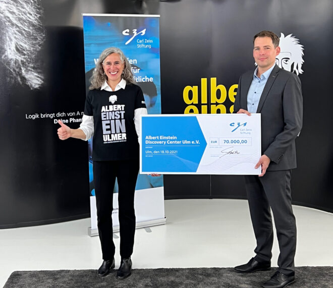 Carl-Zeiss-Stiftung unterstützt Initiative für das Albert Einstein Discovery Center in Ulm mit 70.000 Euro