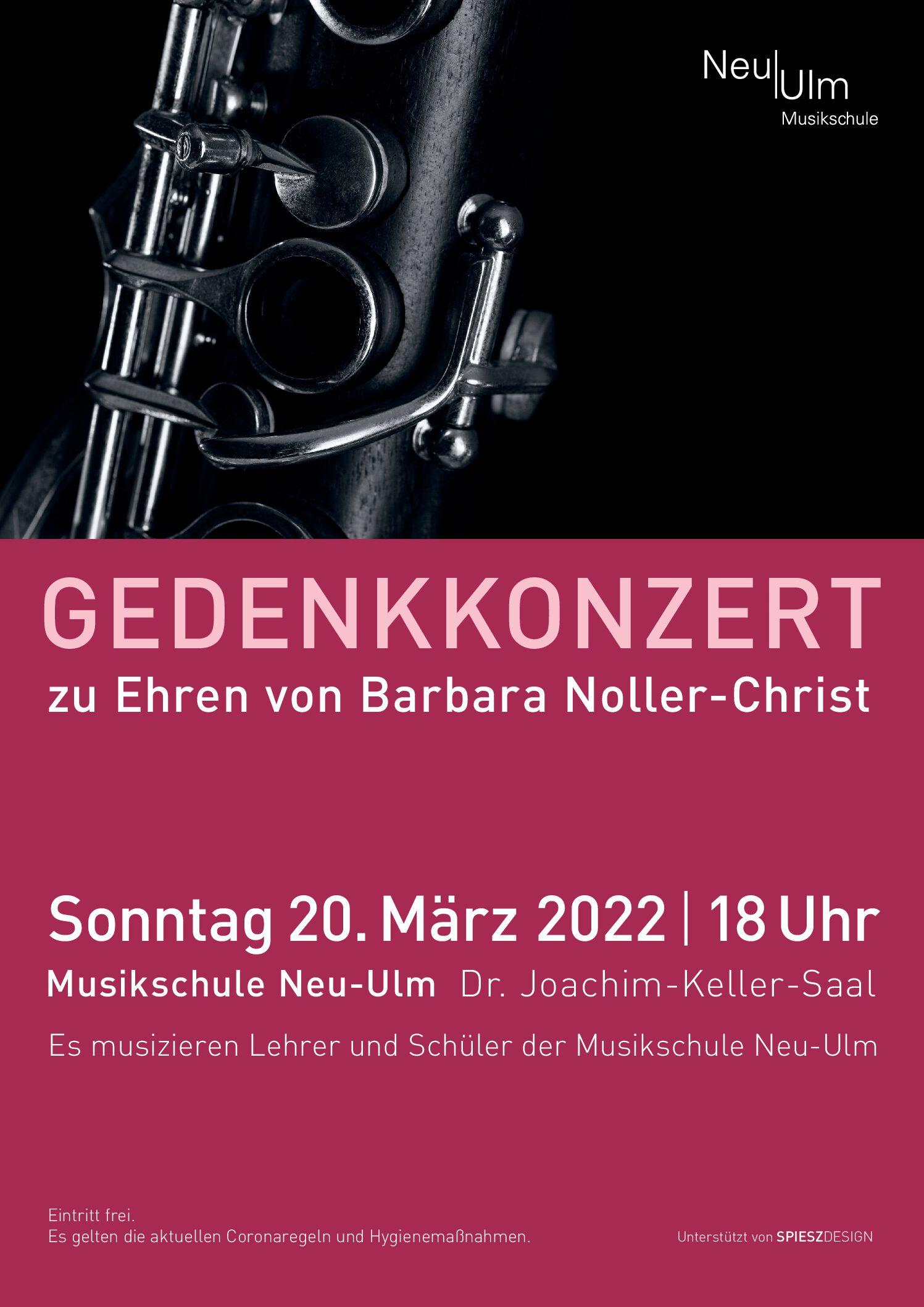 Gedenkkonzert zu Ehren von Barbara Noller-Christ in der Musikschule Neu-Ulm am 20. März 2022